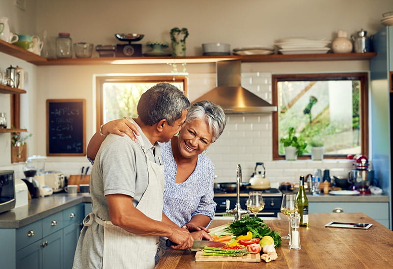 Senior Couple Cooking