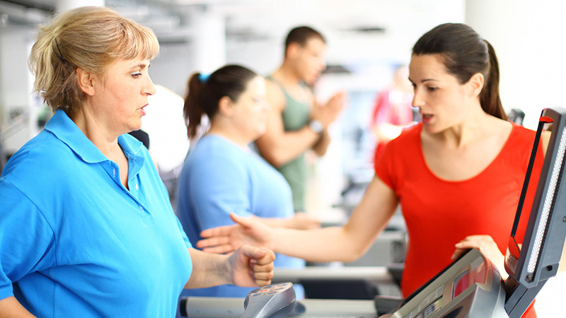 woman on treadmill